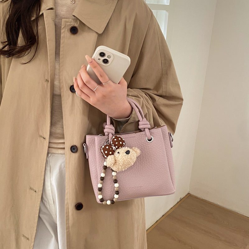 Premium lychee grain bucket bag - 2026 spring new arrival - tote, basket, large capacity shoulder & crossbody bag