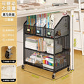 Under-desk storage shelf, freestanding bookshelf for desks, portable student classroom book organizer, desk-side workstation organizer