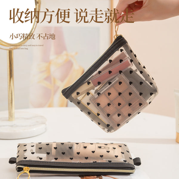 Beilian mesh cosmetic bag mini bag portable storage bag lipstick makeup small bag women's portable storage