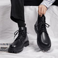 Best sellingboots2026springnew arrivalblackthick sole british style fan car high-top leather shoes workwear men's shoes