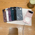 New arrival is suitable for samsung zflip 30% off stacked wireless charging mobile phone case zflip6 liquid metal paint magnetic protective cover