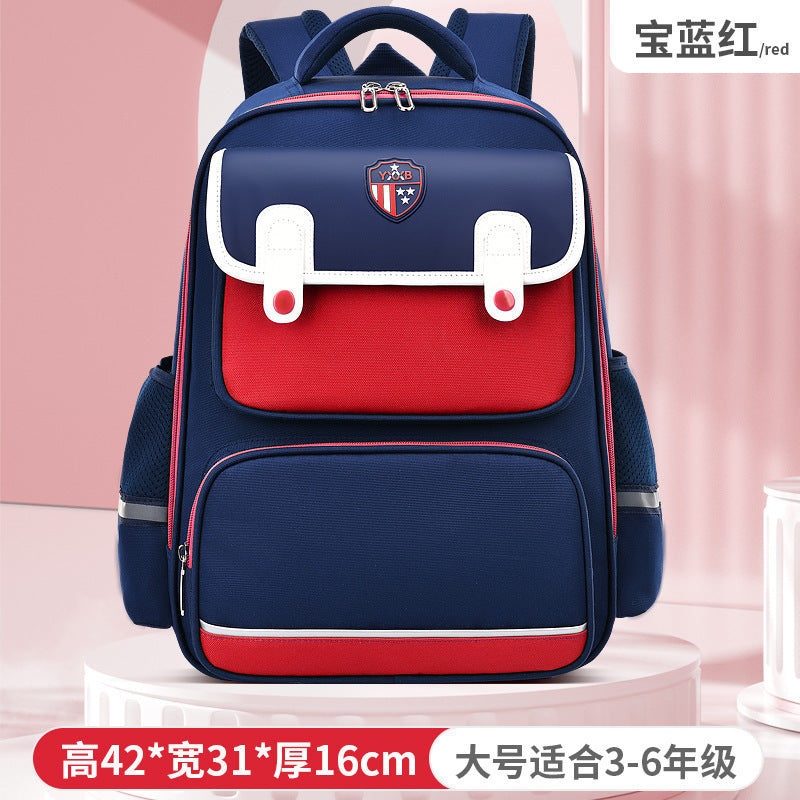 New British primary school schoolbag, scientific spine protection, large-capacity backpack, light for boys and girls in grades 1-6