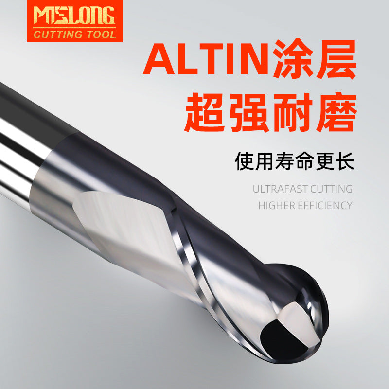 Ball end milling cutter 55 degree 2 edge steel ball milling cutter coated cnc numerical control tool particle carbide ball cutter