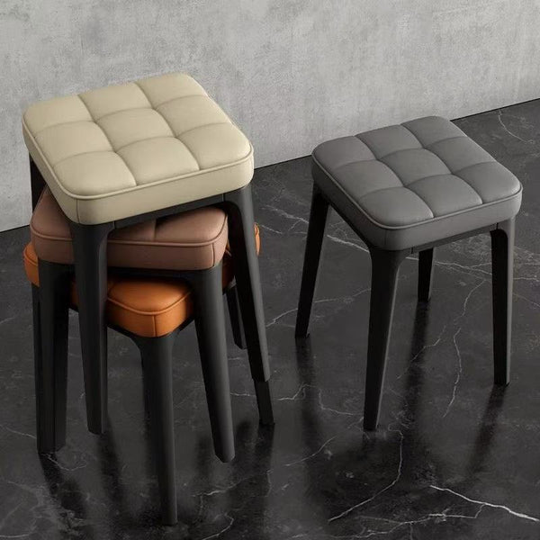 Soft bag stool household modern simple square stool strong and durable stackable plastic dining chair rental room chair sedentary