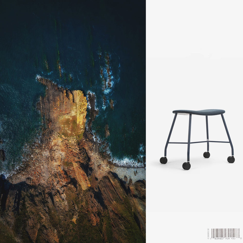 Movable pulley stool creative wheeled chair desk dressing stool coffee shop restaurant soft chair iron chair normcore