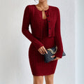 Amazon cross-border women's fashion french chic set - spring/summer new arrival - slim fit cropped jacket & dress two-piece outfit