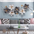 Iron chinoiserie living room wall hanging sofa wall decoration creative metal pendant wall decoration light luxury entrance background restaurant