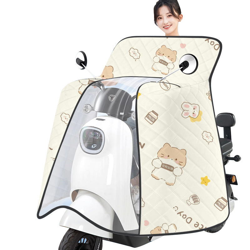 Motorcycle & electric scooter summer windshield cover - rainproof, sun protection, windproof, waterproof, motorcycle & electric scooter hood style