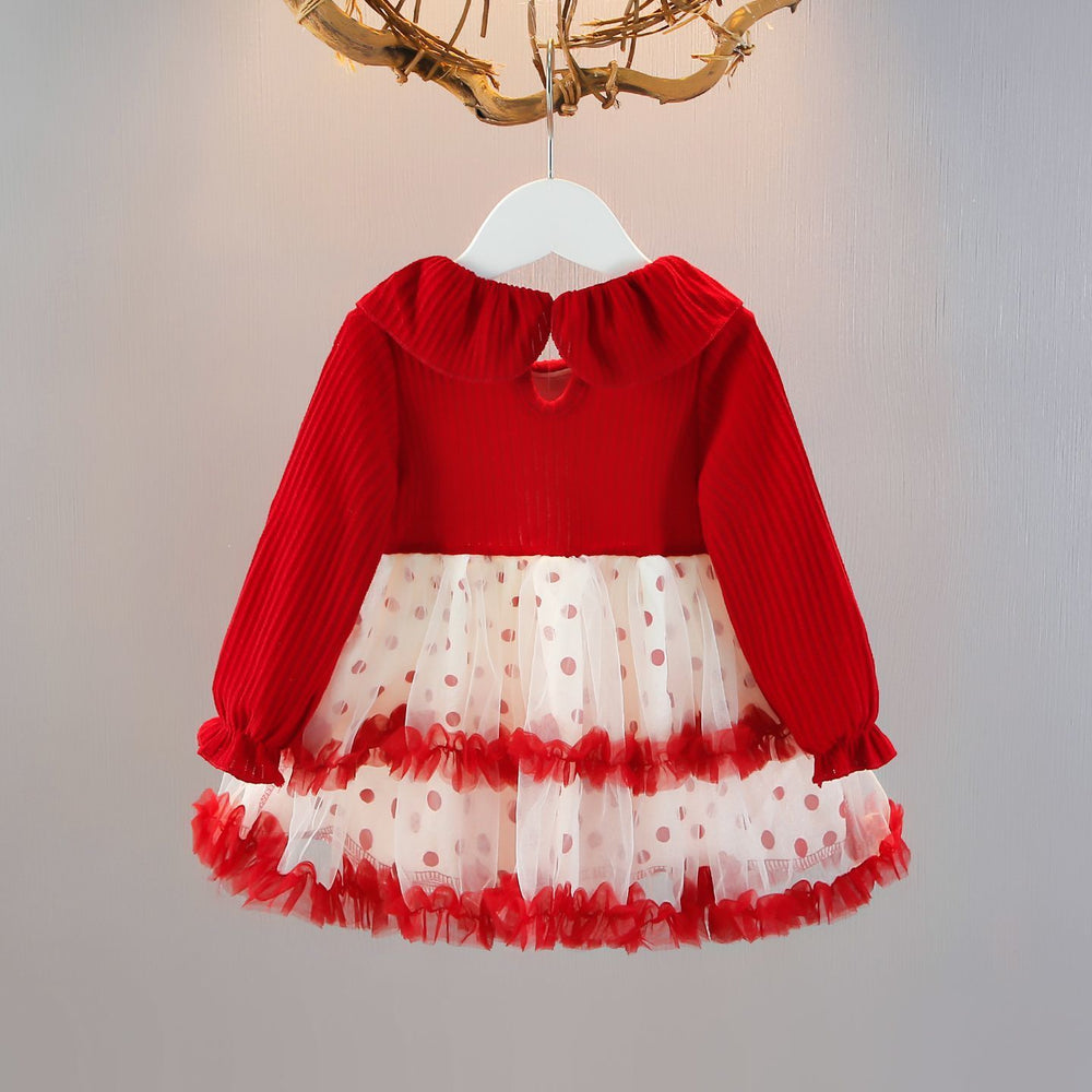 Girls' dress gown  new style children's chic princess dress baby girl autumn dress first birthday baby dress