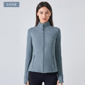 Fall and winternew arrival thin velvet yoga wear topsoutwear women's waist slimming look running heattechlong sleeves fitness wear daw178