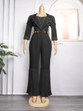 Aliexpress  new arrival speakerstraight-legpants african women's plus size jumpsuit free belt