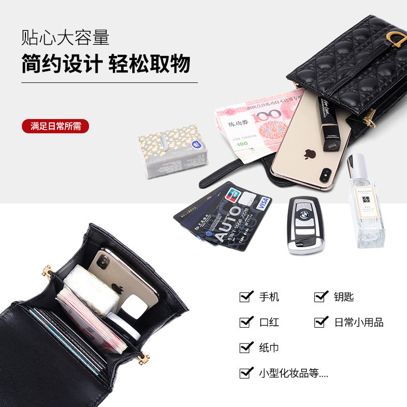Small and large-capacity leather messenger bag women's 2025 new mobile phone shoulder bag first-layer cowhide mini women's bag
