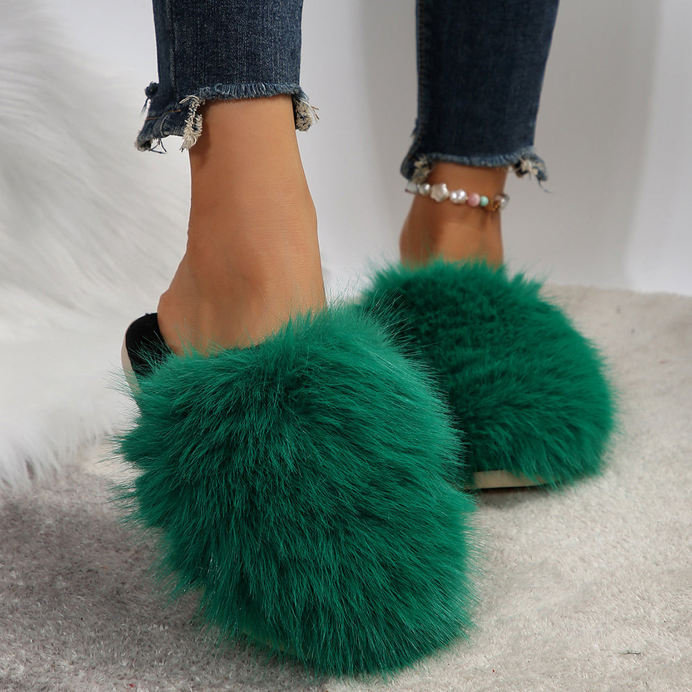 thick sole stomping on shit cotton slippers women's autumn winter indoor and outdoor stuffed couple heattech slippers plus size slippers