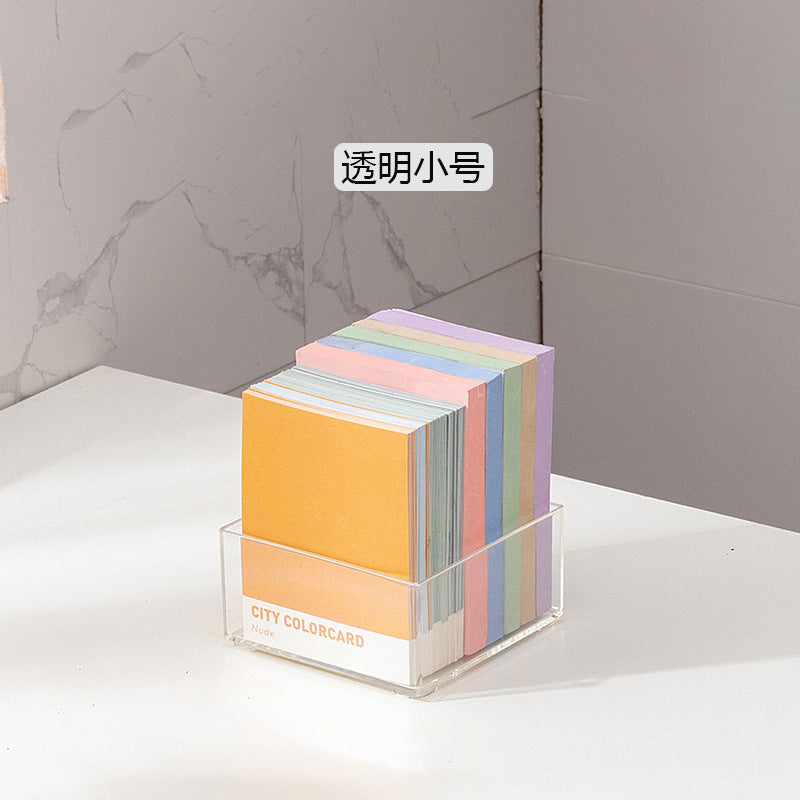 Desktop mobile phone case, sticky note transparent storage box, plastic large-capacity data cable, earphone mini wall-mounted storage box.