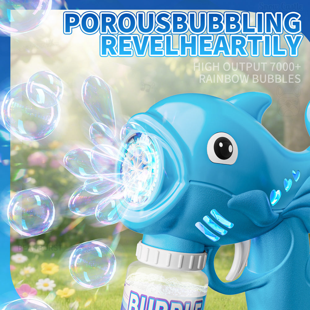 Kids' summer electric dolphin handheld bubble gun - fully automatic bubble blower - perfect for parks, street vendors, and toys for ages 3-6