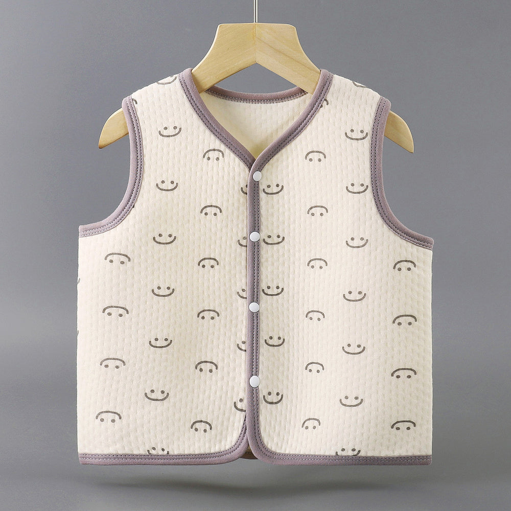 Infant sleeveless cotton vest - class a certified warm vest for babies and toddlers, unisex quilted top, outerwear, children's clothing