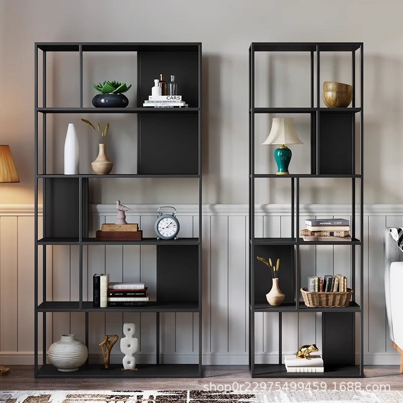 American wrought iron partition shelf bookshelf floor-to-ceiling multi-layer storage design is suitable for living rooms and offices