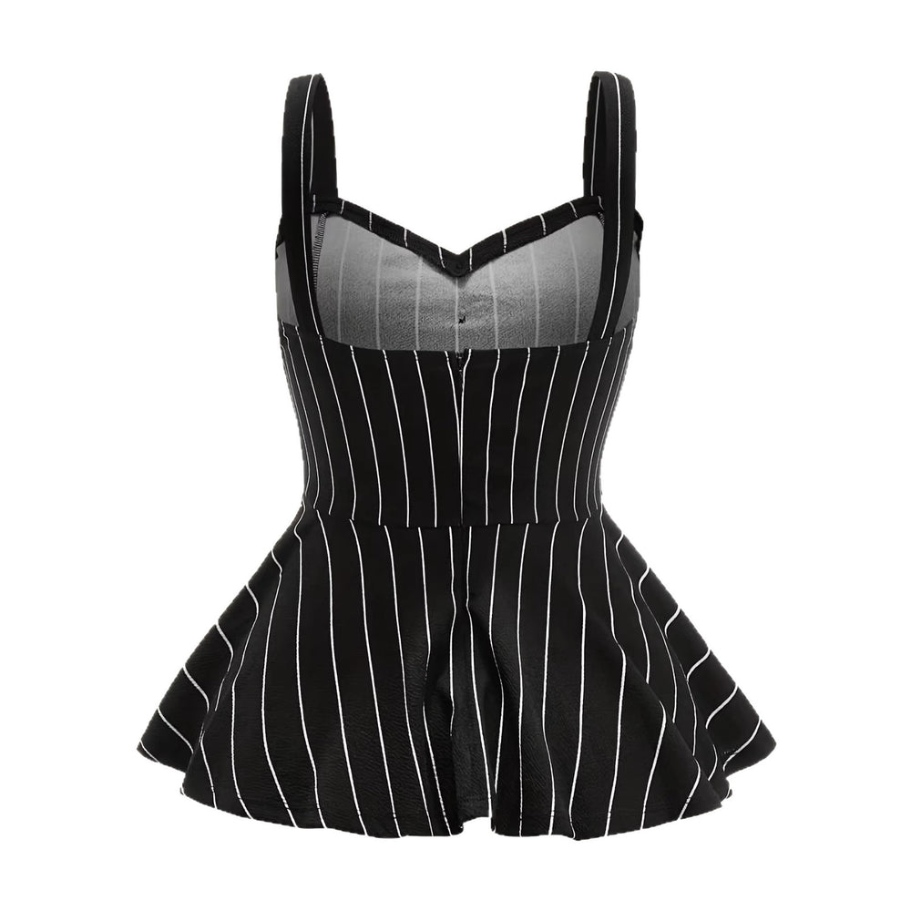 fashionexportcontrast colorbackless sleeveless silm suspenderstripespatchworkdress waist a-line skirt