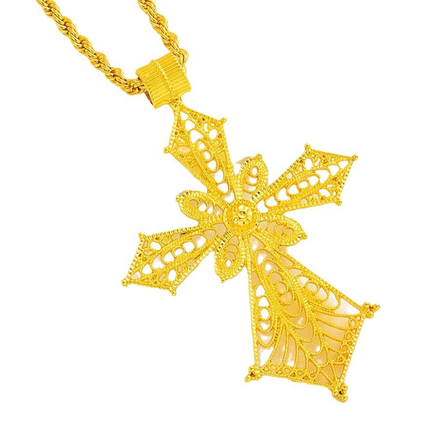 24k ethiopian big cross jewelry pendant gold african eritrean traditional wedding