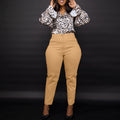 women's clothing, european and american style, spring high-waisted slim-fit cropped trousers, suitable for commuting, casual wear, professional settings, solid color dress pants, foreign trade casual pants