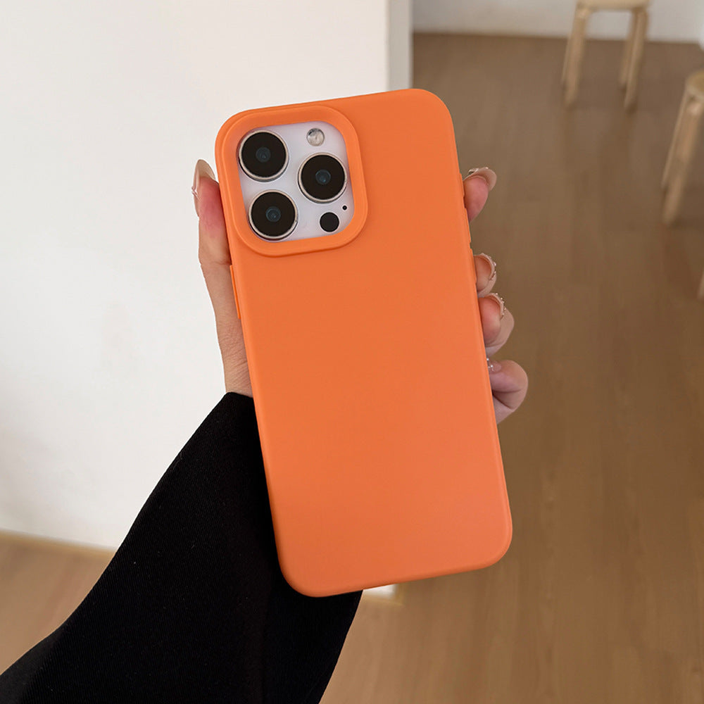 Skin-feeling solid color glutinous rice shell suitable for apple 18promax anti-fall mobile phone case iphone17 all-inclusive protective cover 15
