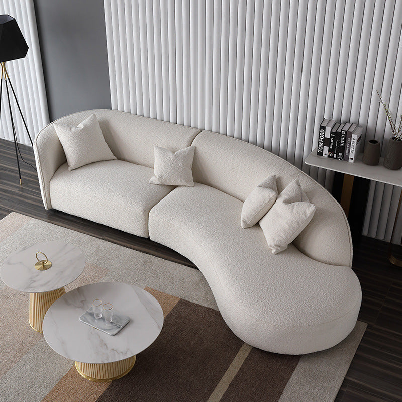 Italian scandinavian living room casualall-in-one japanese cashmere fabric curved special-shaped sofa foshan furniture wholesale
