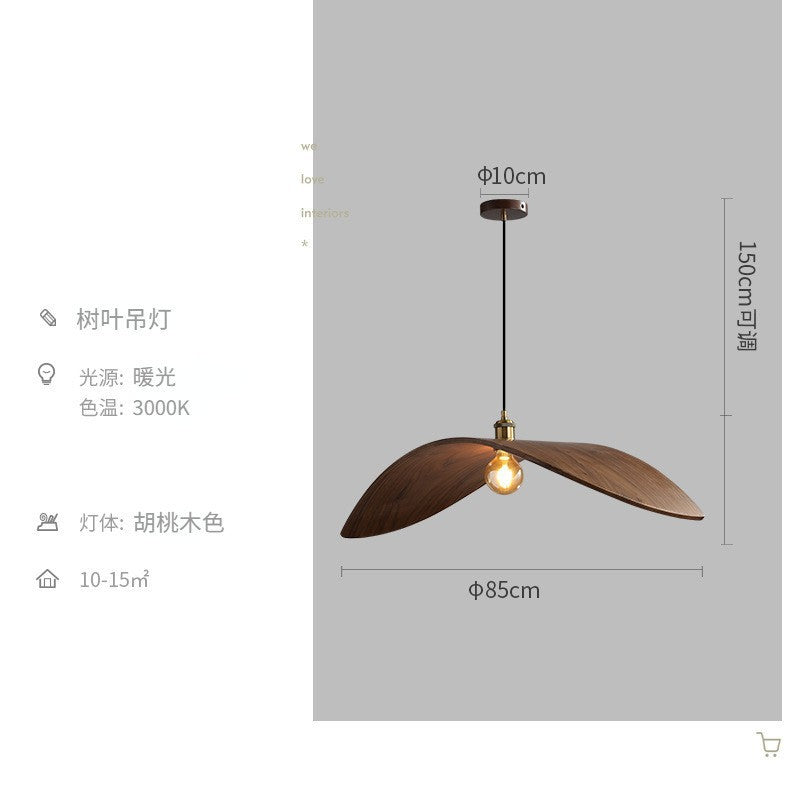 Vintage wabi silent wind zen creative bird restaurant chandelier Japanese tea room bar light hotel homestay walnut light