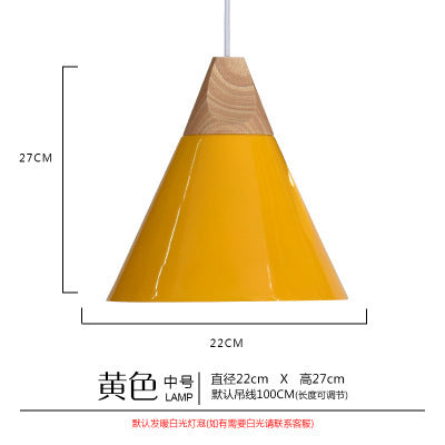 2021 new Nordic Macaron wrought iron small chandelier wood art restaurant lighting home improvement mini lampshade white lighting