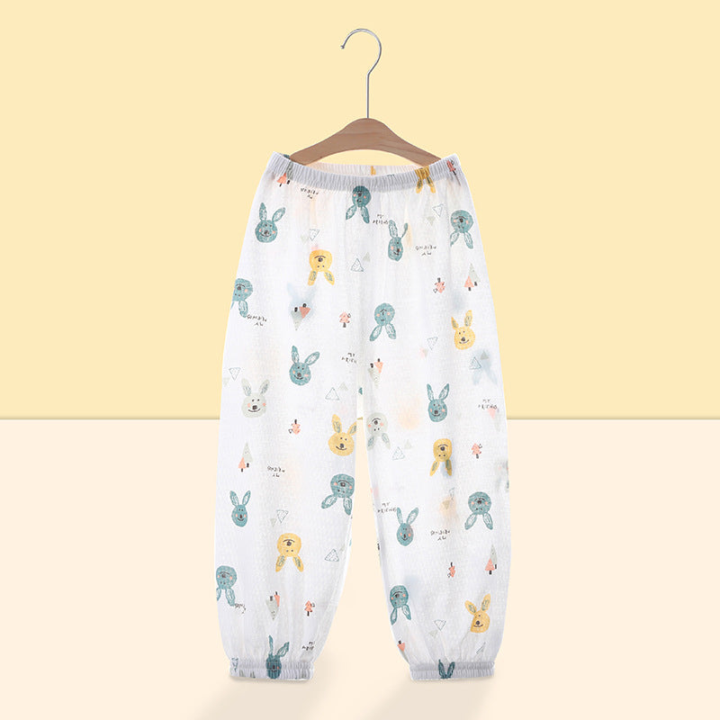 Baby pants summer thin pure cotton children's mosquito pants boys girls bloomers baby long pants sleep pants mesh