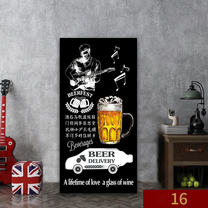 Bar wall decoration painting leisure bar pub box mural industrial style background wall beer KTV hanging painting