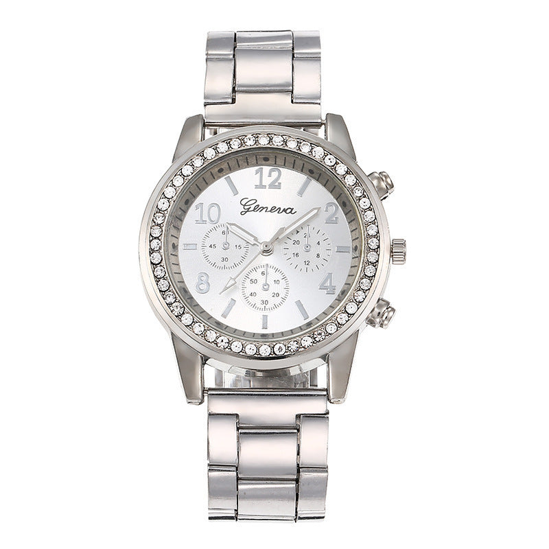 watch new arrival geneva watch diamond-encrusted alloy steel strap watch women's quartz watch watch women
