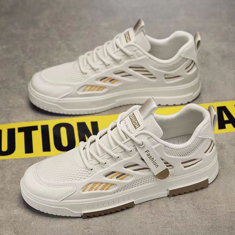 Men's skate shoes - spring 2026 new collection: breathable mesh, athletic & casual style. trendy, versatile white sneakers for teens and young adults