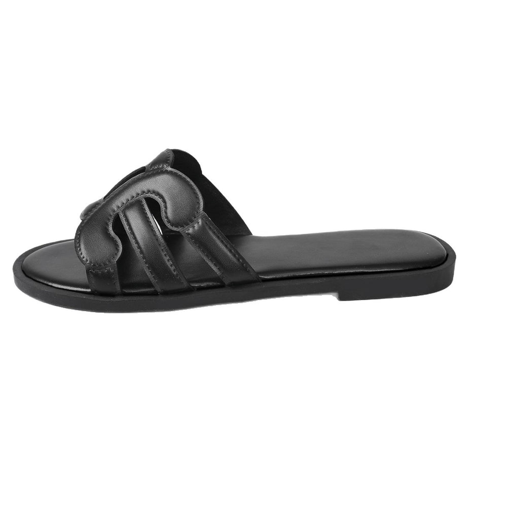 Summer slippers women's internet celebrity new korean style casual non-slipeasiest for match flats one-line slippers fashion sandals women's outwear