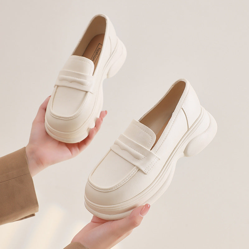 Thick sole preppy british style loafers women's 2025 new spring and autumn slip-on mary jane loafers flats