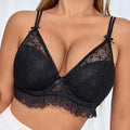 Fashion cross-border  french bra sexylace thin small breast push-up push-up breathable plaid women's bra