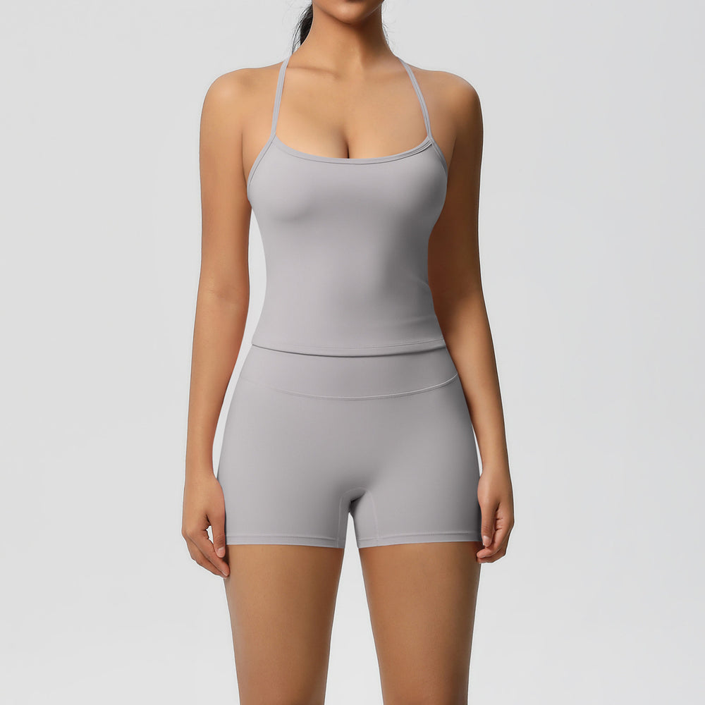 New arrival: european and american style solid color double-sided brushed breathable compression yoga set - 8 piece activewear set for running and fitness