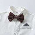 Korean style new children's clothing long-sleeve shirt overalls bow tie first birthday outfit boys' clothes factory wholesale