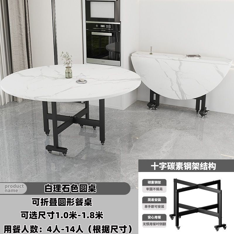 Foldable dining table - round, portable, and space-saving. perfect for home use. new foldable dining table for living rooms and dining areas