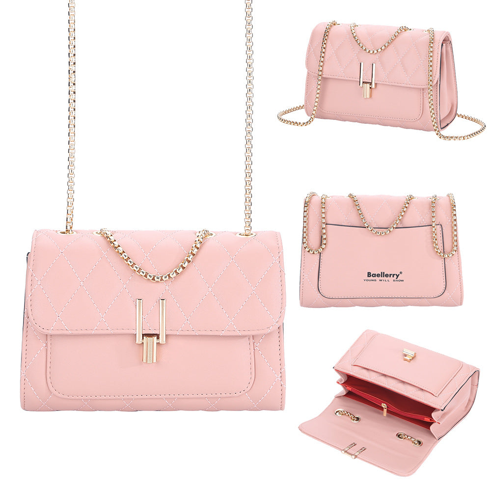 Spot wholesale new women's bag diamond lock small square bag fashion chain niche women's shoulder messenger bag