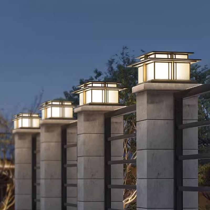 Outdoor wall light waterproof pillar lamp villa gate pillar light courtyard gate light door pillar light solar pillar head light