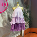 European and american cross-border women's fashion:  summer new arrival - sweet and cute halter neck ruffle sleeveless mini cake dress