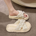 2026 new fairy style platform chunky sole dissolving shoes beach sandals ins pearl slides women's outdoor wear