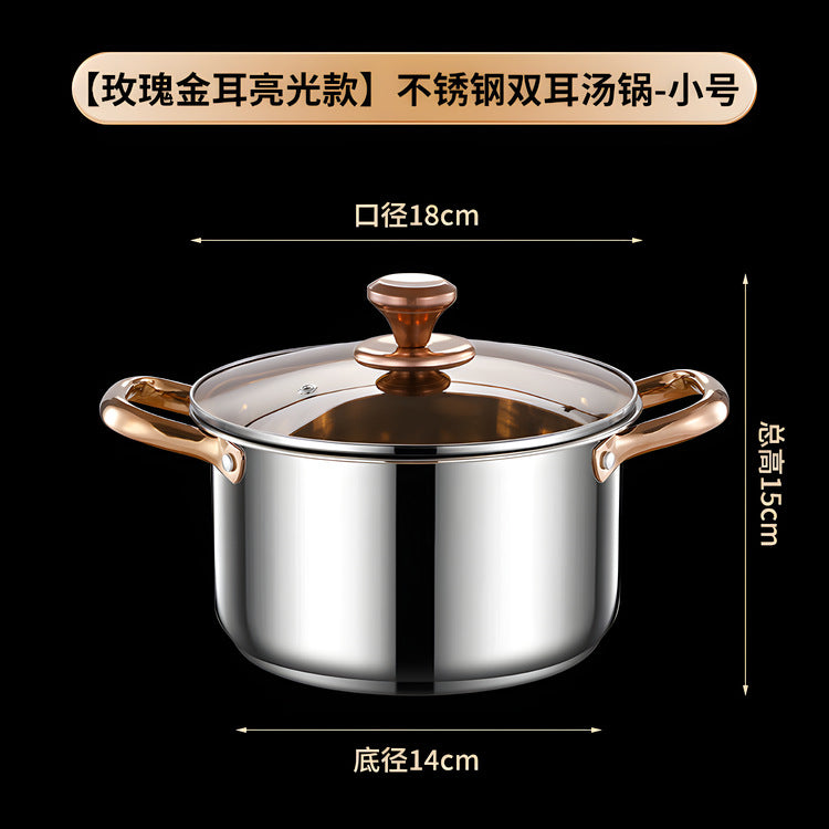 wholesale gift soup pot steaming pot food grade stainless steel for home stove neutral kitchen thickened soup hot pot