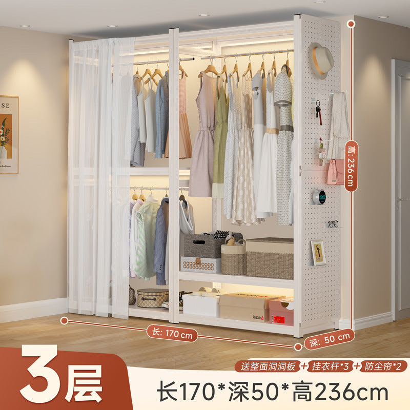 Shelf Wardrobe Household Multi-layer Open Hanger Bedroom Rental Room Storage Floor Shelf Simple Coat Rack