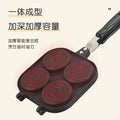 Manufacturer square wheel pancake pan double-sided four-hole animal egg pancake non-stick pan household multifunctional breakfast frying pan