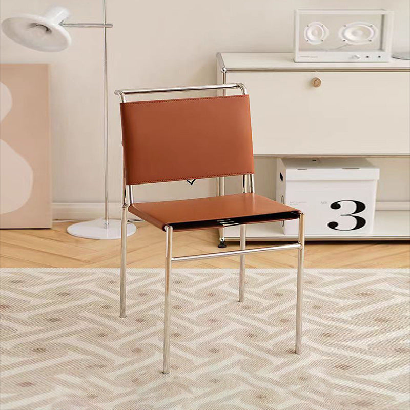 Accessible luxury saddle chair living room balcony medieval style saddle leather dining chair reception chair cafe milk tea shop negotiation chair