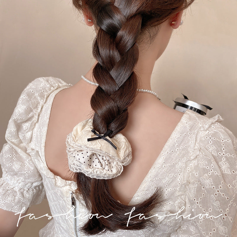 Bow tie large intestine hair tie for women, cute sweet high elastic scalp hair tie, classy summer hair tie headwear