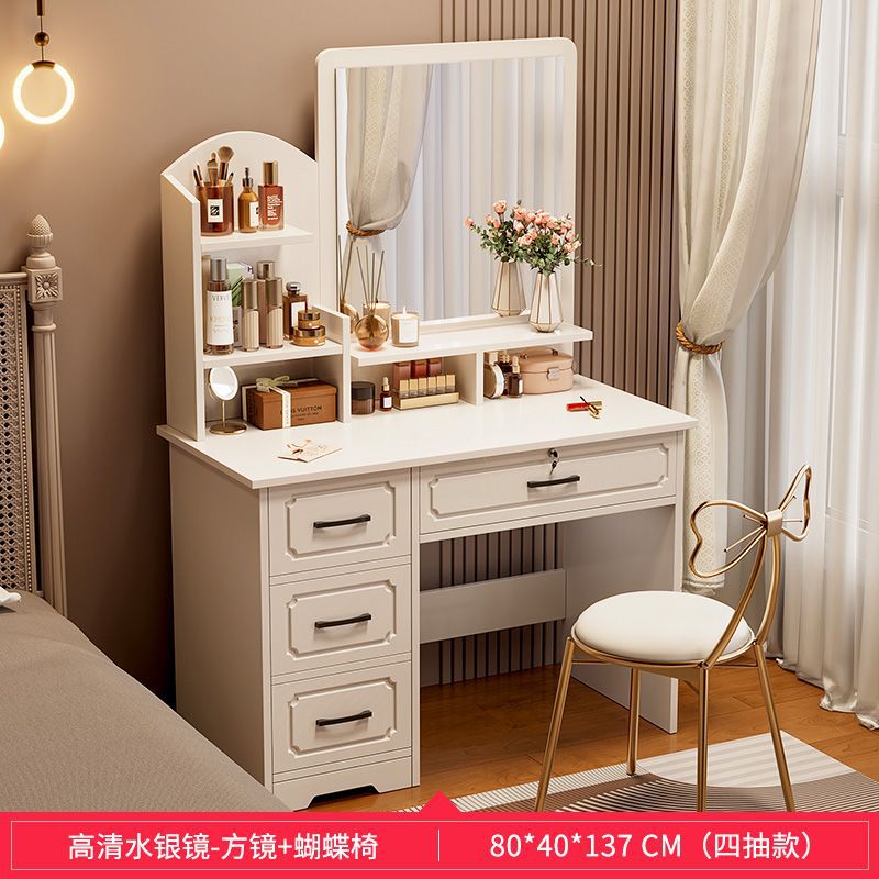 Bedroom dressing table casual modern master bedroom makeup table 2024new arrivalaccessible luxury dressing table mirror storage cabinet makeup cabinet