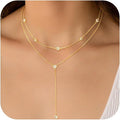 Amazon new arrival: zircon-embellished chain tassel y-shape necklace - fashionable minimalist lariat choker, perfect for holiday gifts