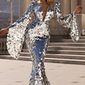spring new arrivals: european and american style sexy sequin dress - silver evening gown, bodycon cocktail dress